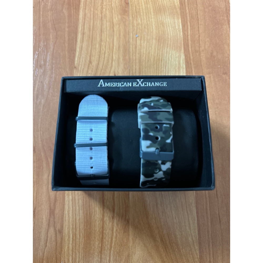 Set of two American Exchange watch straps, oneβ light white and one camou